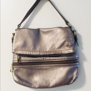 Fossil Explorer Foldover Hobo bag, gunmetal